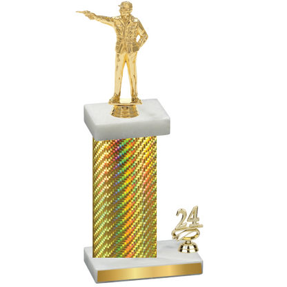 Accented Single Gold Carbon Fiber Year Shooter Trophy