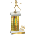 Accented Single Gold Carbon Fiber Fourth Place Skater Trophy