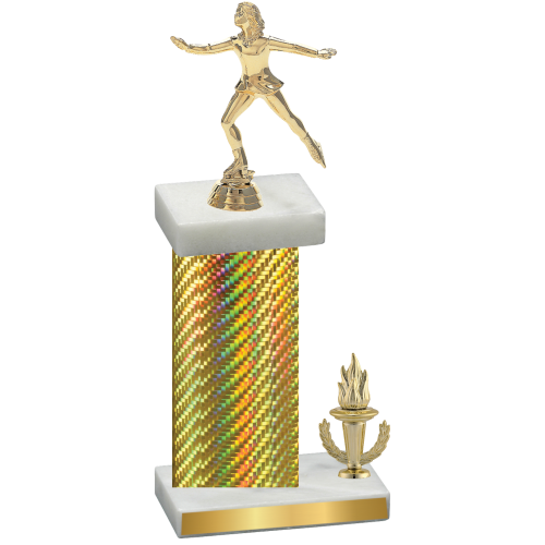 Accented Single Gold Carbon Fiber Victory Skater Trophy