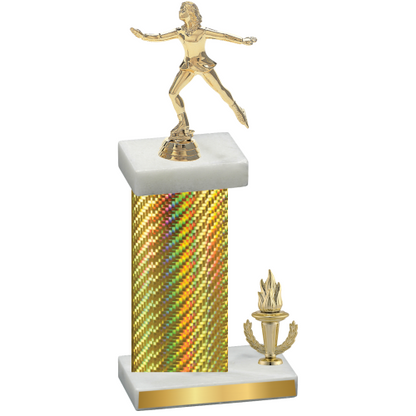 Accented Single Gold Carbon Fiber Victory Skater Trophy