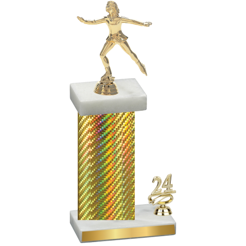 Accented Single Gold Carbon Fiber Year Skater Trophy