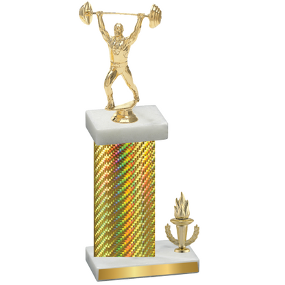 Accented Single Gold Carbon Fiber Victory Weights Trophy