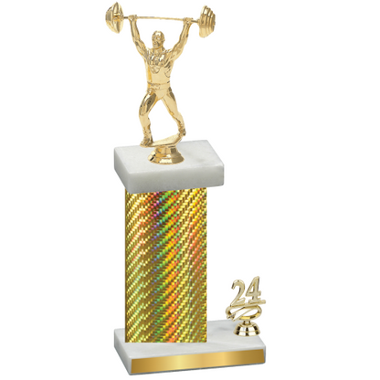 Accented Single Gold Carbon Fiber Year Weights Trophy