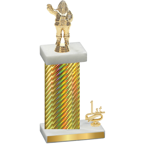 Accented Single Gold Carbon Fiber First Place Holiday Trophy