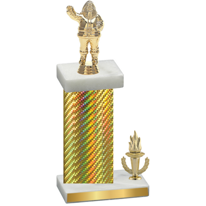 Accented Single Gold Carbon Fiber Victory Holiday Trophy