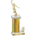 Accented Single Gold Carbon Fiber Year Basketball Trophy