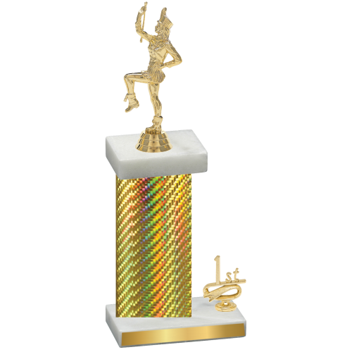 Accented Single Gold Carbon Fiber First Place Majorette Trophy
