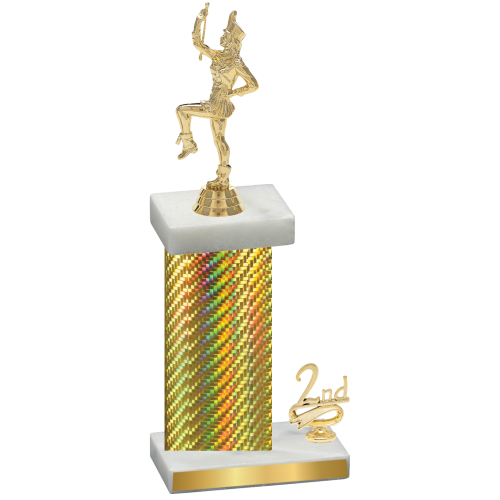 Accented Single Gold Carbon Fiber Second Place Majorette Trophy