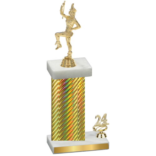 Accented Single Gold Carbon Fiber Year Majorette Trophy