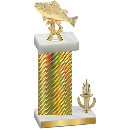 Accented Single Gold Carbon Fiber Victory Fishing Trophy