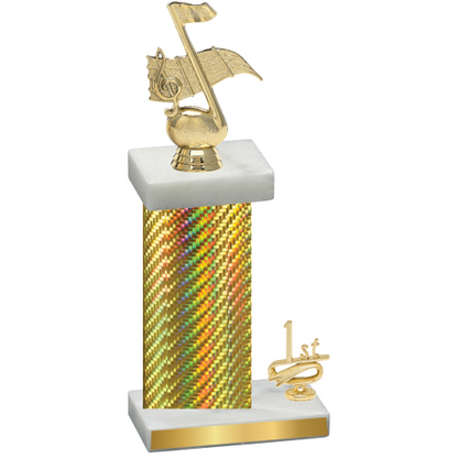 Accented Single Gold Carbon Fiber First Place Music Trophy