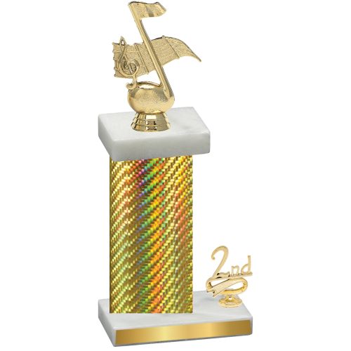 Accented Single Gold Carbon Fiber Second Place Music Trophy