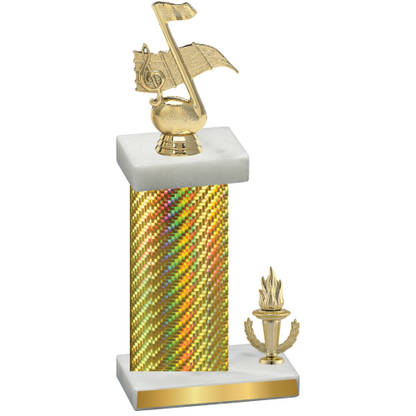 Accented Single Gold Carbon Fiber Victory Music Trophy