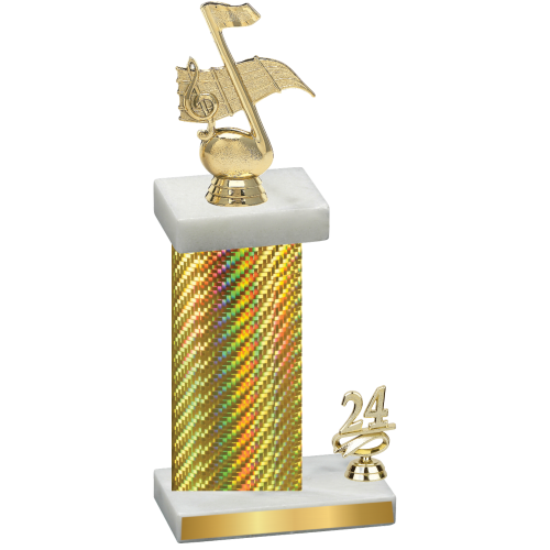 Accented Single Gold Carbon Fiber Year Music Trophy