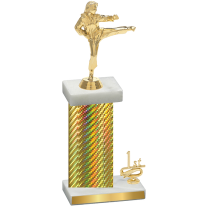 Accented Single Gold Carbon Fiber First Place Karate Trophy