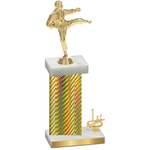 Accented Single Gold Carbon Fiber First Place Karate Trophy