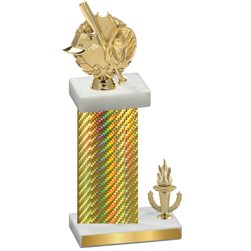 Accented Single Gold Carbon Fiber Victory Baseball Trophy