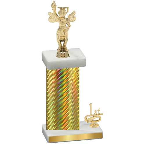 Accented Single Gold Carbon Fiber First Place Academics Trophy