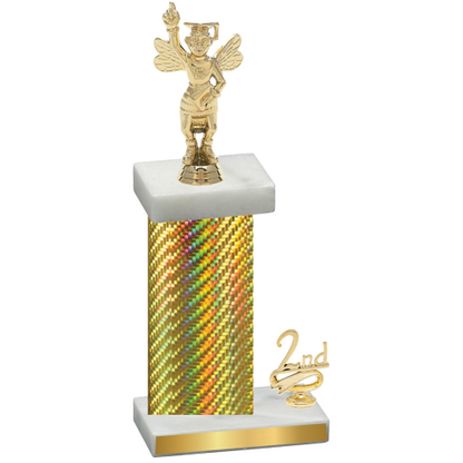 Accented Single Gold Carbon Fiber Second Place Academics Trophy