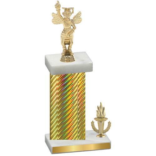 Accented Single Gold Carbon Fiber Victory Academics Trophy