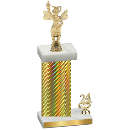 Accented Single Gold Carbon Fiber Year Academics Trophy