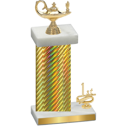 Accented Single Gold Carbon Fiber First Place Academics Trophy