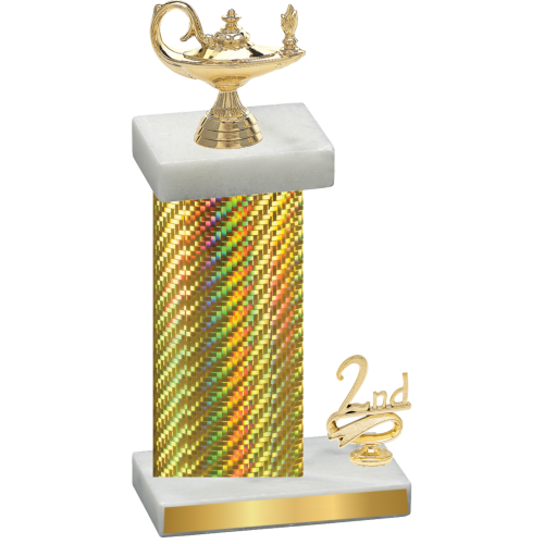 Accented Single Gold Carbon Fiber Second Place Academics Trophy