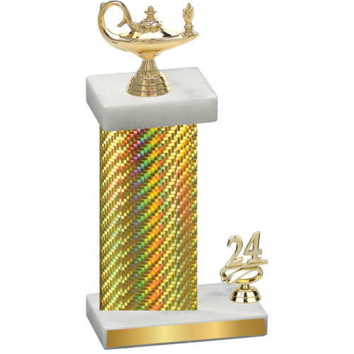 Accented Single Gold Carbon Fiber Year Academics Trophy