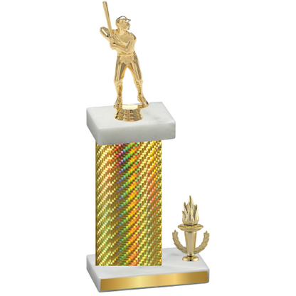 Accented Single Gold Carbon Fiber Victory Baseball Trophy