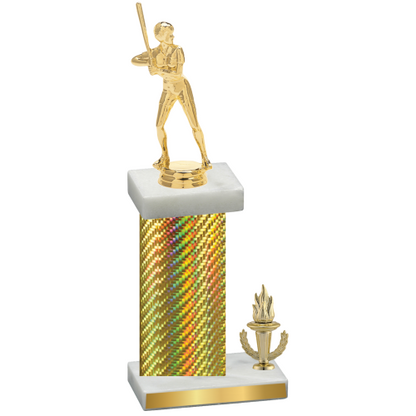 Accented Single Gold Carbon Fiber Victory Softball Trophy