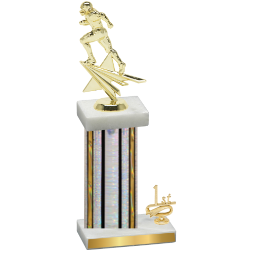 Accented Single Silver Glacier First Place Football Trophy