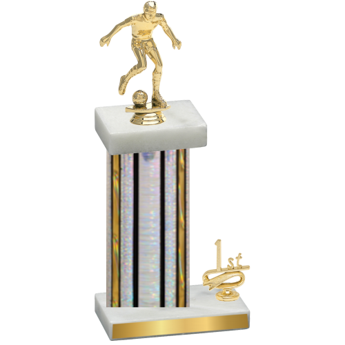 Accented Single Silver Glacier First Place Soccer Trophy