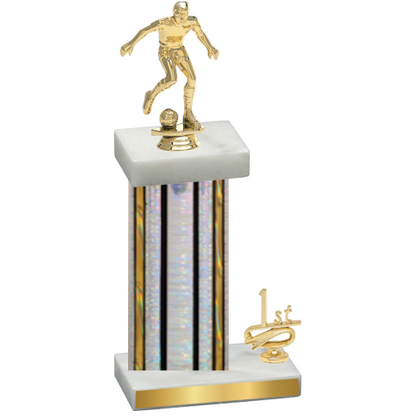 Accented Single Silver Glacier First Place Soccer Trophy