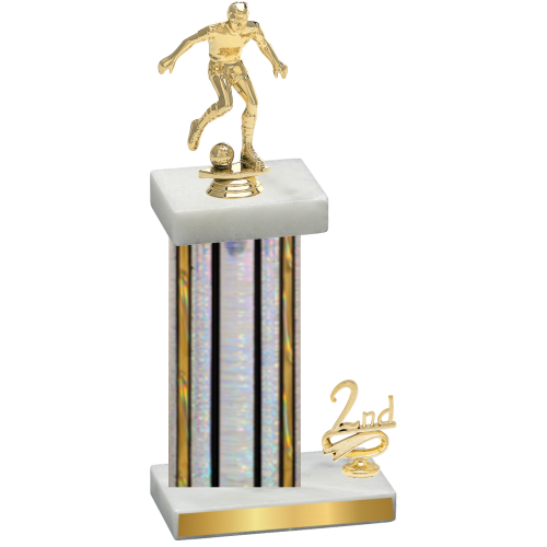 Accented Single Silver Glacier Second Place Soccer Trophy