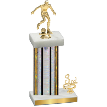 Accented Single Silver Glacier Third Place Soccer Trophy