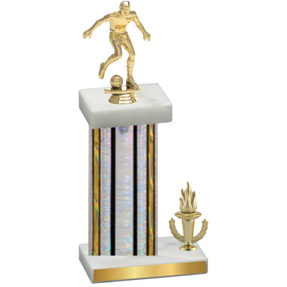 Accented Single Silver Glacier Victory Soccer Trophy