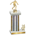 Accented Single Silver Glacier Year Soccer Trophy