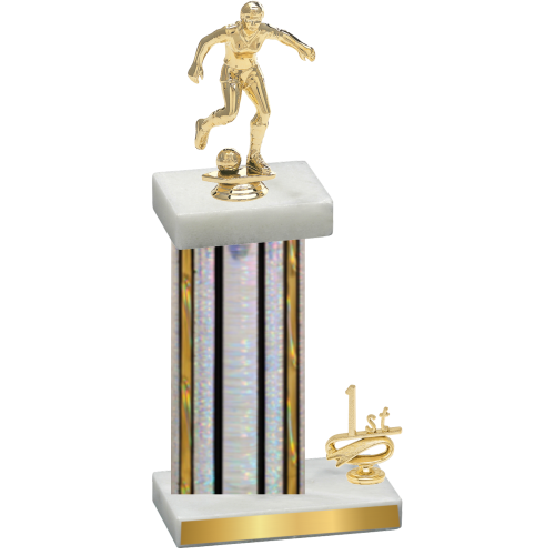 Accented Single Silver Glacier First Place Soccer Trophy