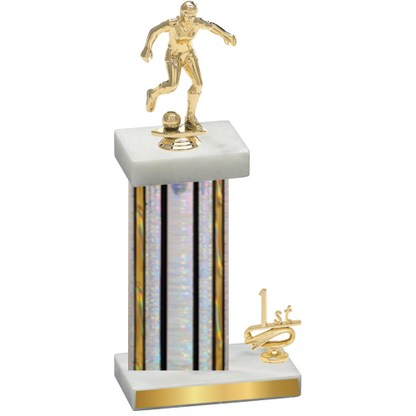 Accented Single Silver Glacier First Place Soccer Trophy