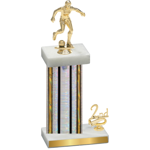 Accented Single Silver Glacier Second Place Soccer Trophy