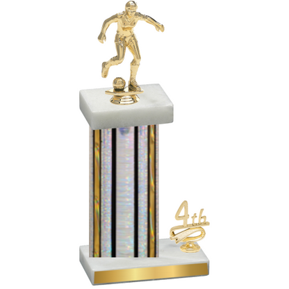 Accented Single Silver Glacier Fourth Place Soccer Trophy