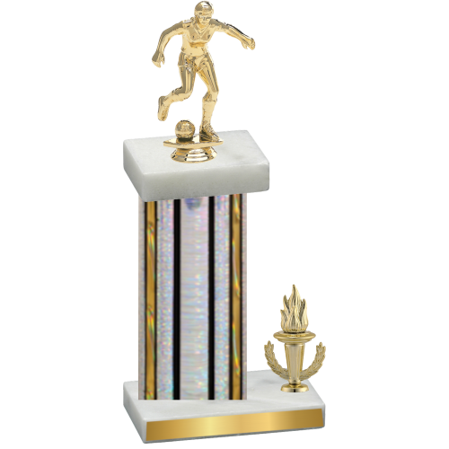 Accented Single Silver Glacier Victory Soccer Trophy