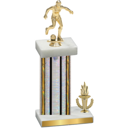 Accented Single Silver Glacier Victory Soccer Trophy