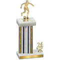 Accented Single Silver Glacier Year Soccer Trophy