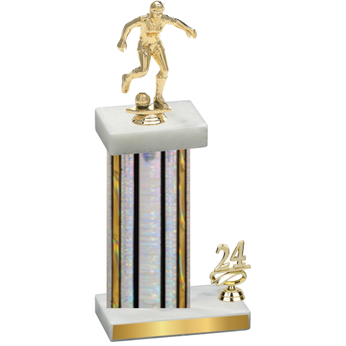 Accented Single Silver Glacier Year Soccer Trophy