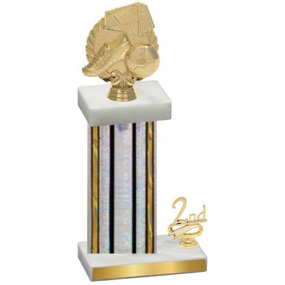 Accented Single Silver Glacier Second Place Soccer Trophy