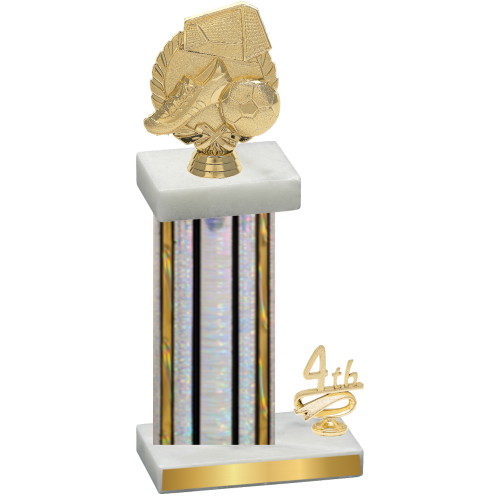 Accented Single Silver Glacier Fourth Place Soccer Trophy