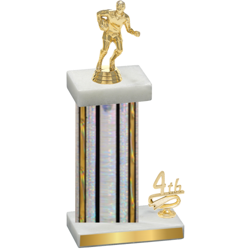 Accented Single Silver Glacier Fourth Place Rugby Trophy