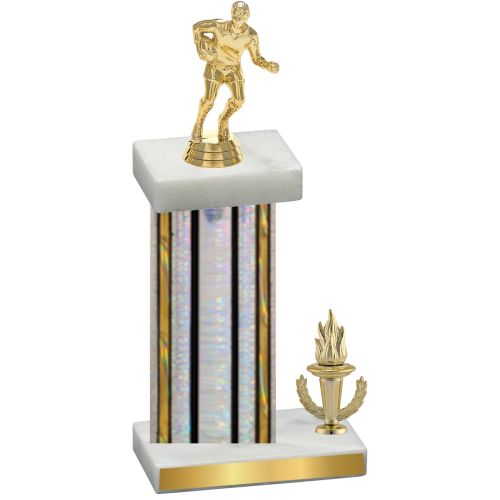 Accented Single Silver Glacier Victory Rugby Trophy