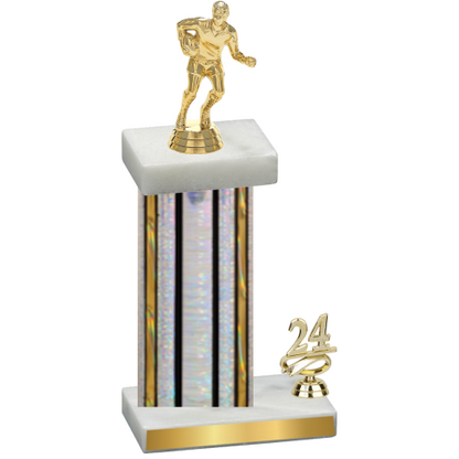 Accented Single Silver Glacier Year Rugby Trophy